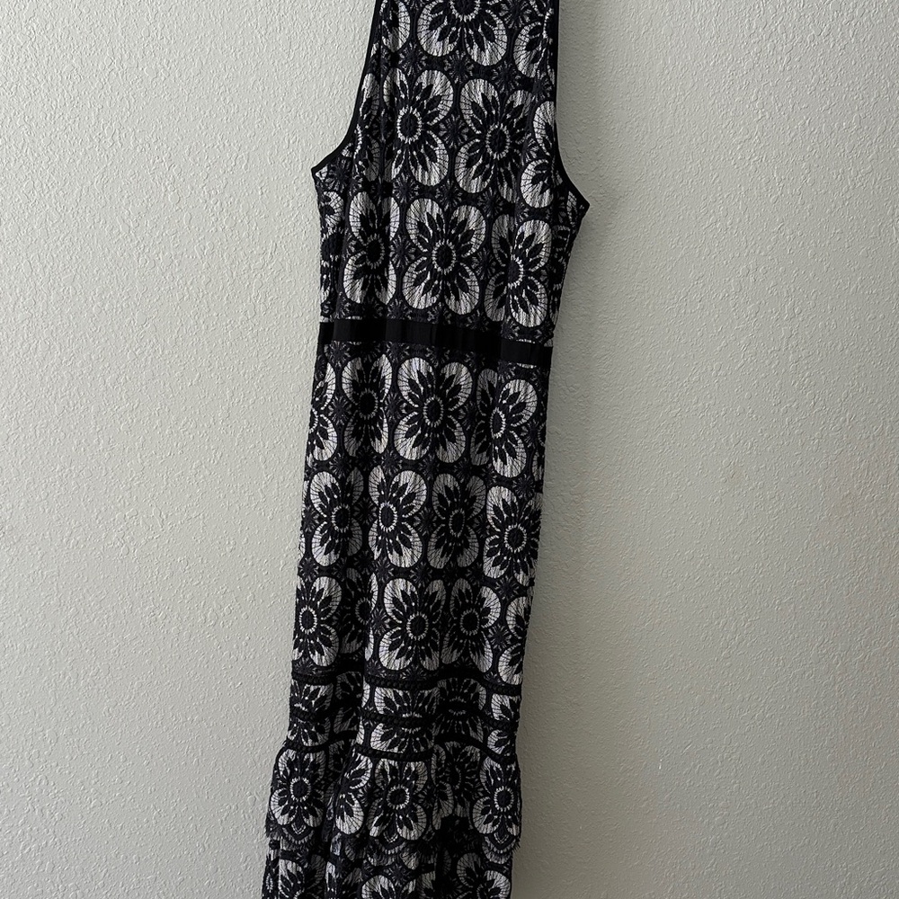 Banana Republic Black and White Floral Maxi Dress